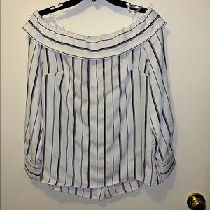 Bebe off the shoulder fun shirt